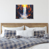 Toile Cascade Sunset Premium Wrapper Canvas Wall Art (Insitu(Chambre))