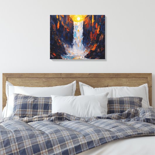 Toile Cascade Sunset Premium Wrapper Canvas Wall Art (Insitu(Chambre))