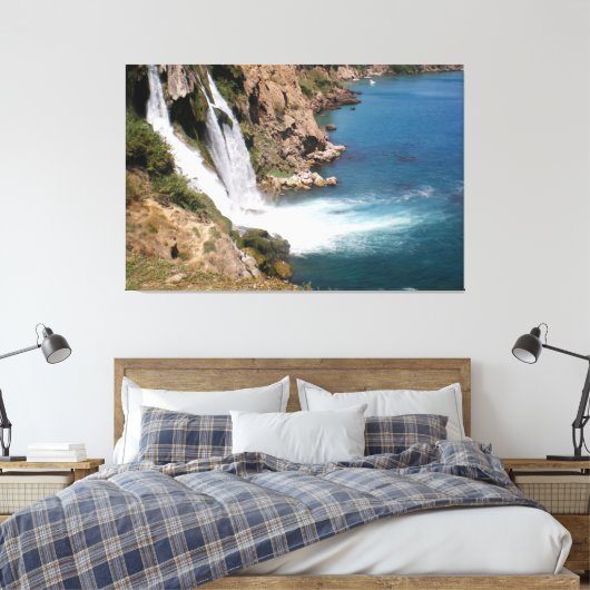 Toile Cascade turque Duden avec mer Méditerranée (Insitu(Chambre))