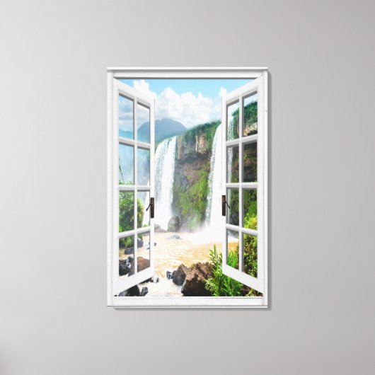 Toile Cascade Vue Trompe L'oeil Fake Window (Recto)