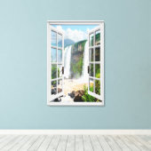 Toile Cascade Vue Trompe L'oeil Fake Window (Insitu (Plancher de Bois))