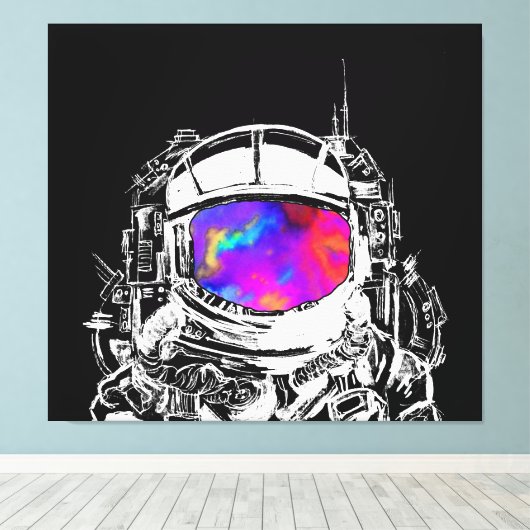 Toile Casque d'astronaute de Trippy (Insitu (Plancher de Bois))