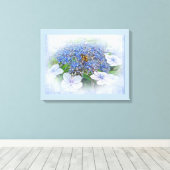 Toile Casquette de dentelle bleue Hydrangea Fleurs (Insitu (Plancher de Bois))