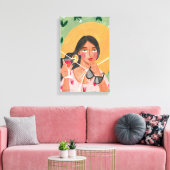 Toile Casquette été fille lunettes de soleil floral (Insitu(Salon))