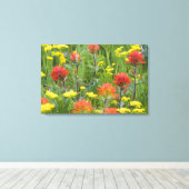 Toile Castilleja et biscuitroot fleurs sauvages (Insitu (Plancher de Bois))