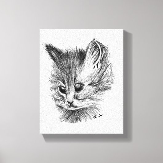 Toile CAT 2 B/W Orig de l'impression 11x14 de toile. (Recto)