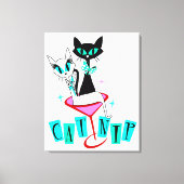 Toile Cat Attelé Retro Retro Atomique Cat Nip (Recto)