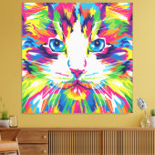 Toile Cat Face géométrique Prismatic Design-32453 (Insitu(Salon))