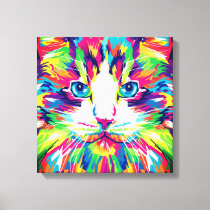Toile Cat Face géométrique Prismatic Design-32453
