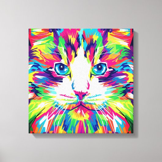 Toile Cat Face géométrique Prismatic Design-32453 (Recto)