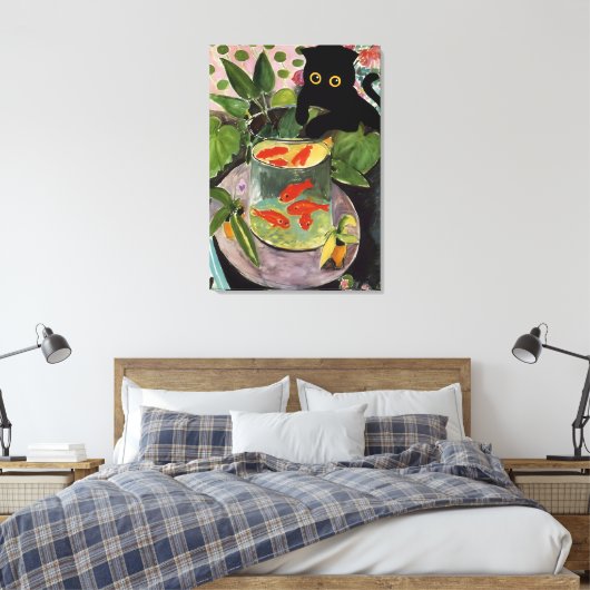 Toile Cat Goldfish Matisse Poster Élégant Moderne (Insitu(Chambre))