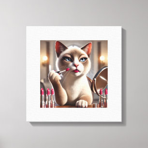 Toile Cat Make Up Artist pour Amoureux des chats