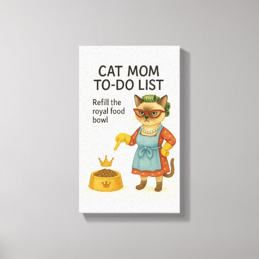 Toile Cat Mom to do list funny saying for cat lovers (Recto)