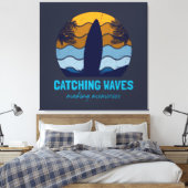 Toile Catching Waves Retro Surboard Beach Art (Insitu(Chambre))