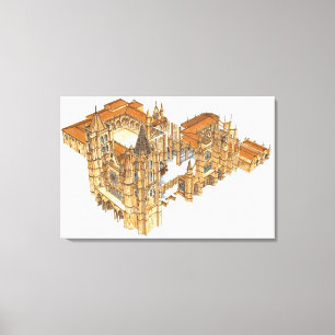 Toile Cathédrale de Léon. L'Espagne