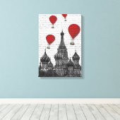 Toile Cathédrale St Basil et Ballons rouges à air chaud (Insitu (Plancher de Bois))