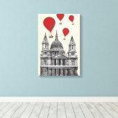 Toile Cathédrale St Pauls et Ballons Red Hot Air (Insitu (Plancher de Bois))