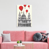 Toile Cathédrale St Pauls et Ballons Red Hot Air (Insitu(Salon))