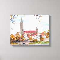 Cathédrale Ulm en Allemagne Peinture Carré Acryliq