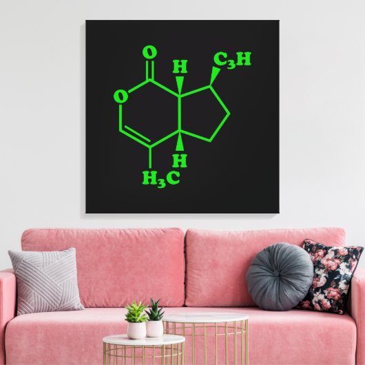 Toile Catnip Nepetalactone Formule chimique moléculaire (Insitu(Salon))