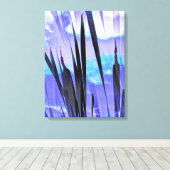 TOILE CATTAILLES BLEUS (Insitu (Plancher de Bois))