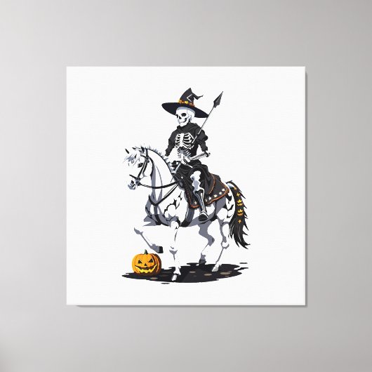 Toile Cavalier de cheval squelette - Squelette d'Hallowe (Recto)