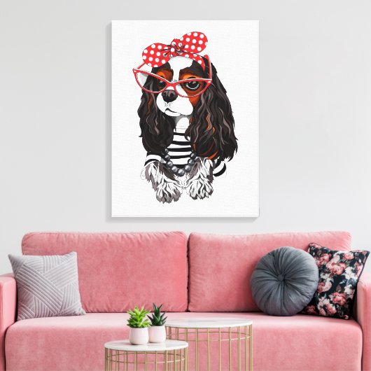 Toile Cavalier King Charles Spaniel De Paris Avec Amour (Insitu(Salon))