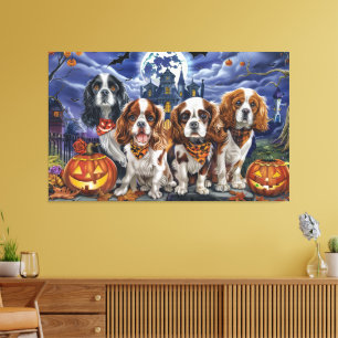 Toile Cavalier King Charles Spaniel Halloween Épouvantab