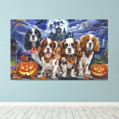 Toile Cavalier King Charles Spaniel Halloween Épouvantab (Insitu (Plancher de Bois))