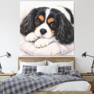 Toile Cavalier King Charles Spaniel tricolore se reposan