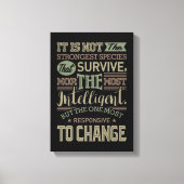 Toile Ce N'Est Pas L'Espèce La Plus Forte Qui Survit (Recto)