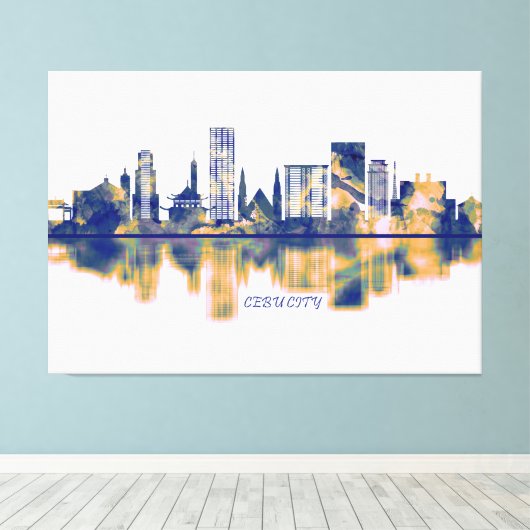 Toile Cebu City Skyline (Insitu (Plancher de Bois))