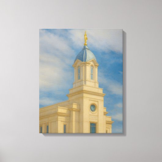 Toile Cedar City Utah Temple Painting™ LDS Art Canvas (Recto)