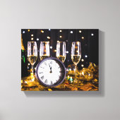 Toile Célébration du réveillon SlipperyLe champagne de J (Recto)