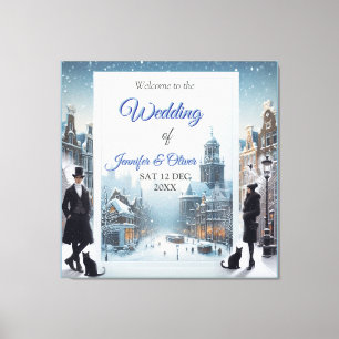 Toile Célébrations d'hiver dans la neige, avec Kittens