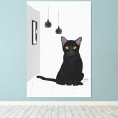 Toile Célèbre Peinture de Chat Noir Imprimé Mur Art (Insitu (Plancher de Bois))