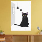 Toile Célèbre Peinture de Chat Noir Imprimé Mur Art (Insitu(Salon))