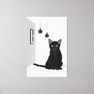 Toile Célèbre Peinture de Chat Noir Imprimé Mur Art