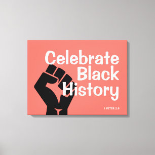 Toile CÉLÉBRER L'HISTOIRE NOIRE BHM Motivational Coral