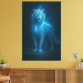 Toile Celestial Azure White Tiger – High-End Fantasy Art (Insitu(Salon))
