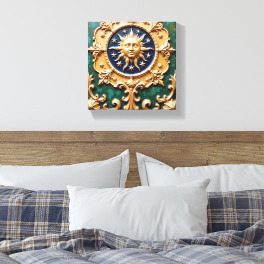 Toile Celestial Golden Sun Plaque (Insitu(Chambre))
