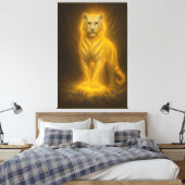 Toile Celestial Golden White Tiger – Radiant Divine Powe (Insitu(Chambre))