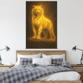 Toile Celestial Golden White Tiger – Royal Divine Light (Insitu(Chambre))