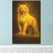 Toile Celestial Golden White Tiger – Royal Divine Light (Insitu (Plancher de Bois))