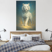 Toile Celestial Ice-Aura White Tiger – Frostlight Divine (Insitu(Chambre))