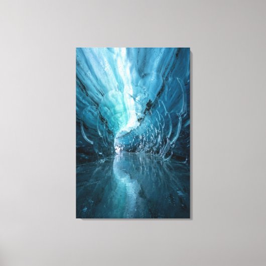 Toile Celestial Ice Cave -Sapphire Blue Abstract Realism (Recto)