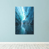 Toile Celestial Ice Cave -Sapphire Blue Abstract Realism (Insitu (Plancher de Bois))