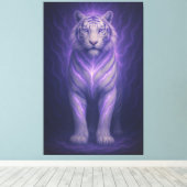 Toile Celestial Purple White Tiger – Divine Aura Fantasy (Insitu (Plancher de Bois))