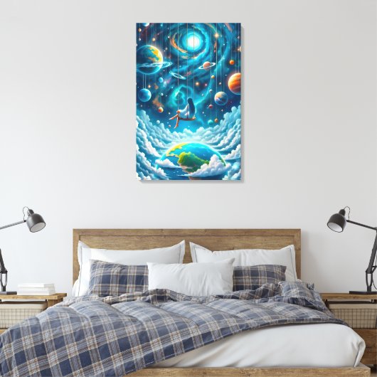 Toile Celestial Swing: Dreaming Above Earth Print (Insitu(Chambre))