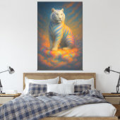 Toile Celestial White Tiger – Divine Pastel Aura Fantasy (Insitu(Chambre))